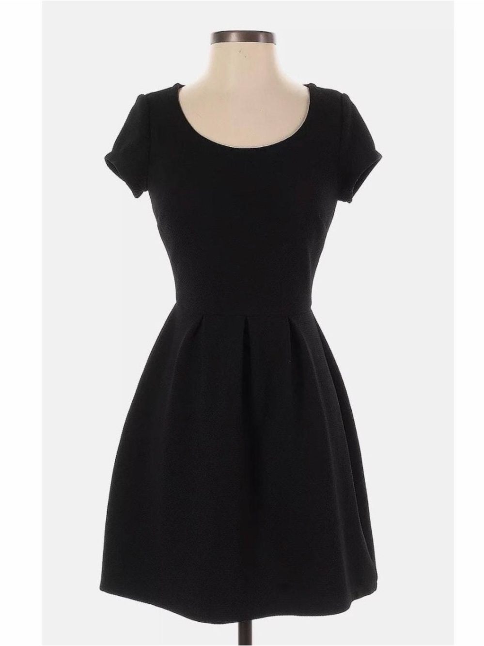 Classic Black Scoop Neck Fit & Flare Dress
